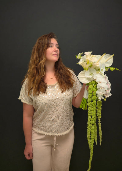 cascading bridal bouquet wedding amaranthus