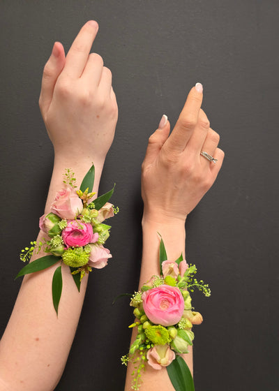 pink wrists floral corsages 